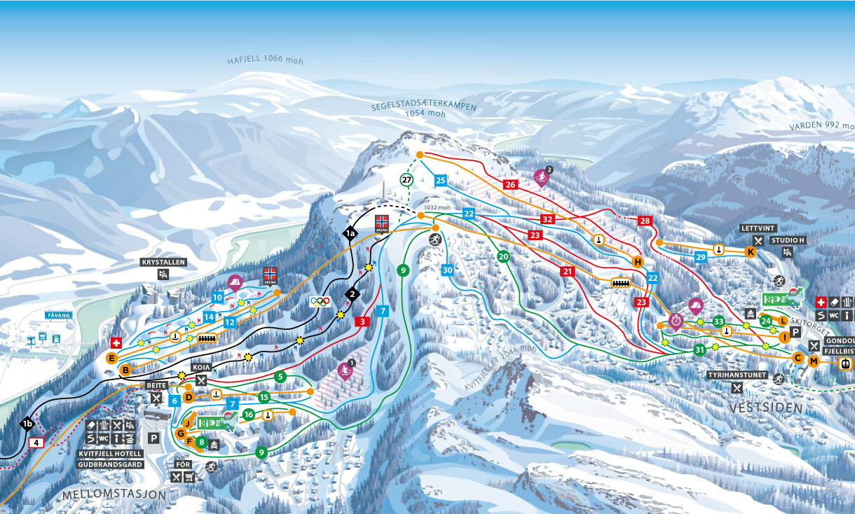 Kvitfjell ski map – click to view full piste map